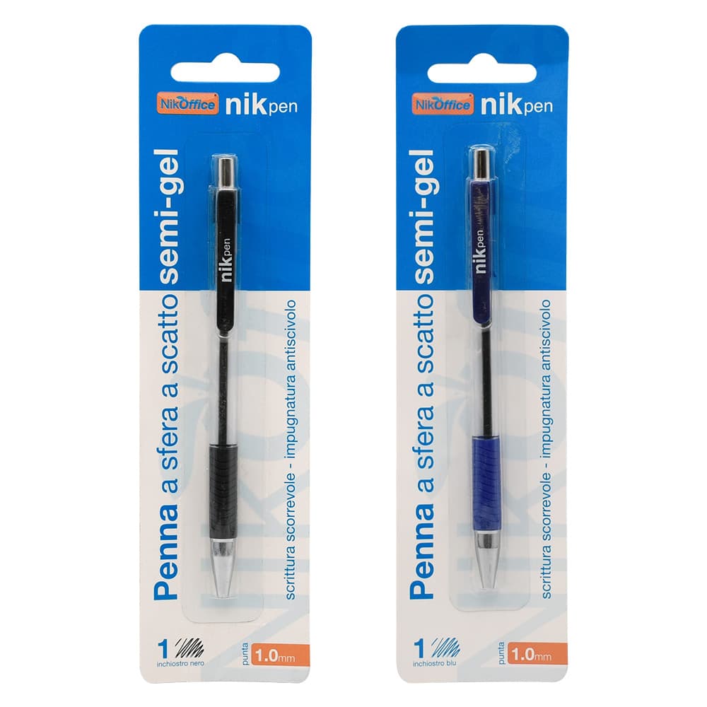 PENNA A SCATTO CON CLIP inchiostro blu (12 BL)